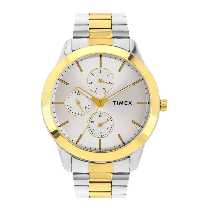 Timex Round Silver 45mm Dial Men's Watch TWEG18523