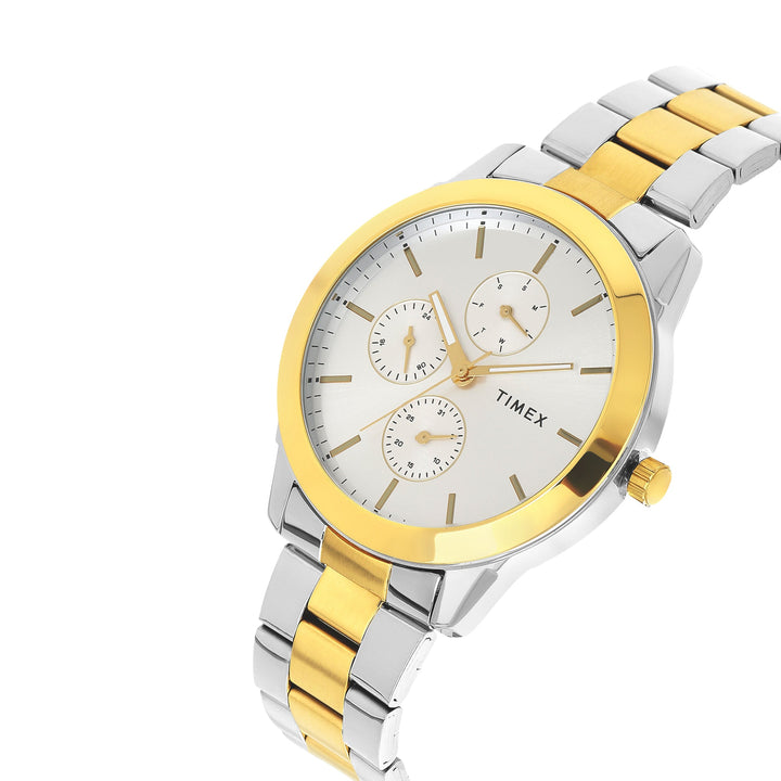 Timex Round Silver 45mm Dial Men's Watch TWEG18523