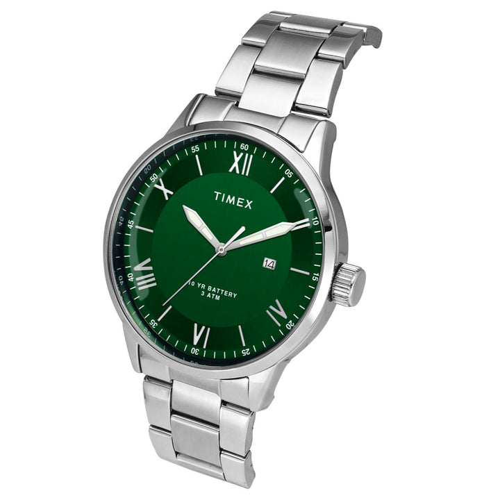 Timex Men Analog Green Round Brass Dial Watch- TWEG19918
