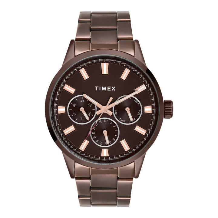 Timex Men Brown Round Multifunction Dial Watch- TWEG19929