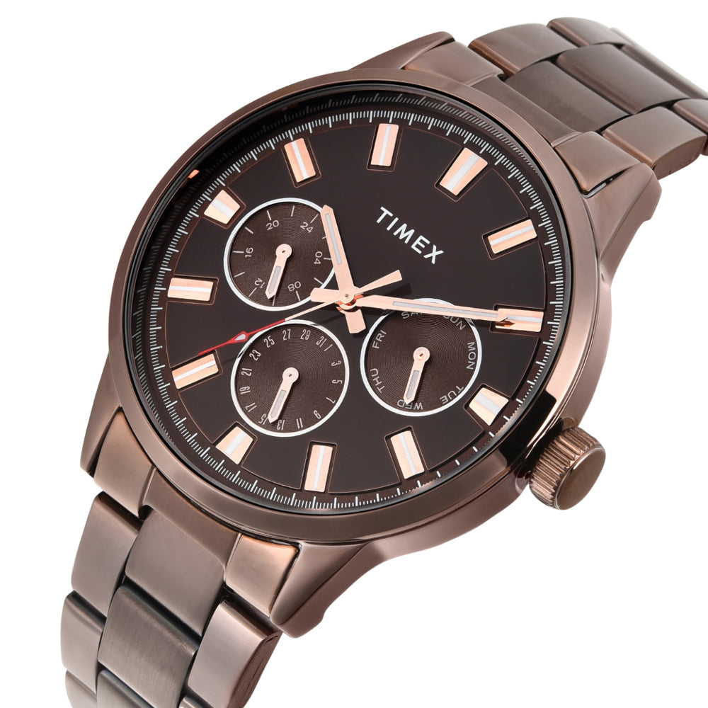 Timex Men Brown Round Multifunction Dial Watch- TWEG19929