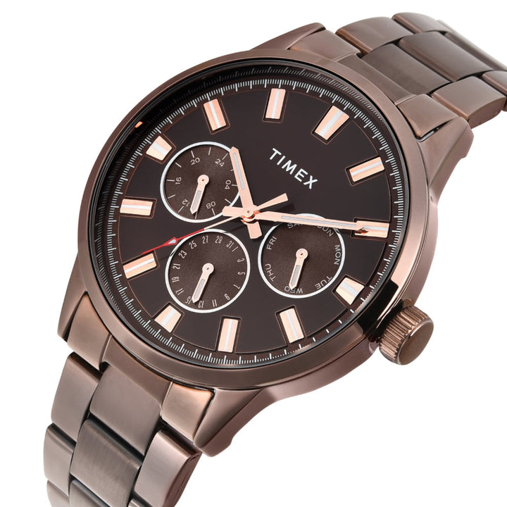 Timex Men Brown Round Multifunction Dial Watch- TWEG19929