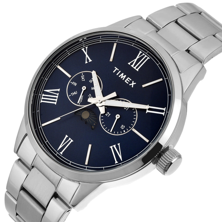 Timex Silver Case 44mm Dark Blue Dial Men's Watch TWEG19944