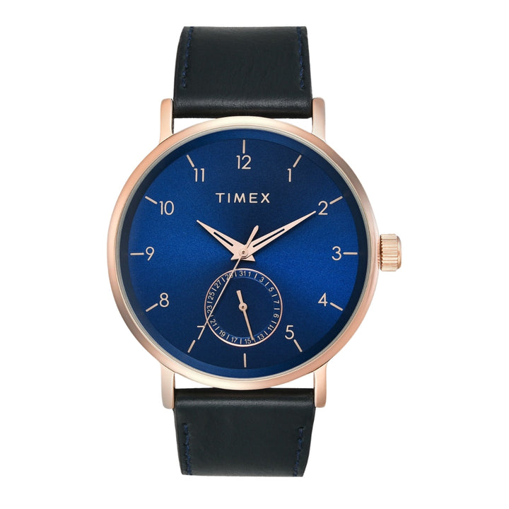 Timex Men Analog Blue Round Brass Dial Watch- TWEG20020