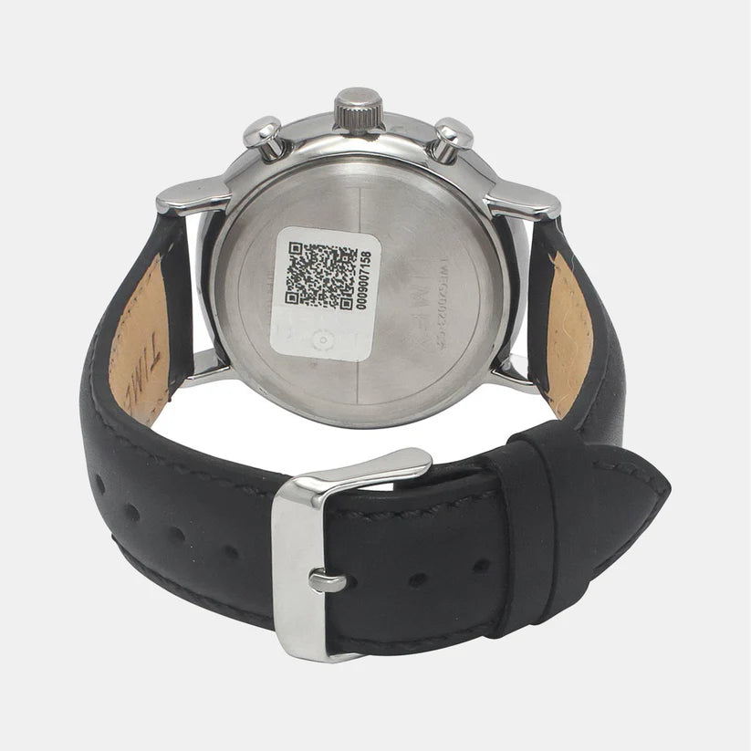 Timex  Men's Green Round Chronograph Leather Watch TWEG20023