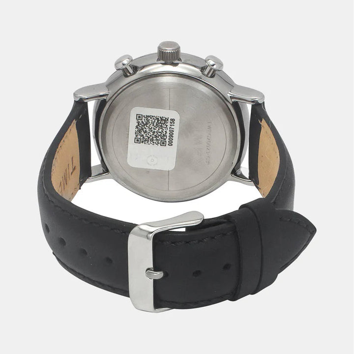 Timex  Men's Green Round Chronograph Leather Watch TWEG20023