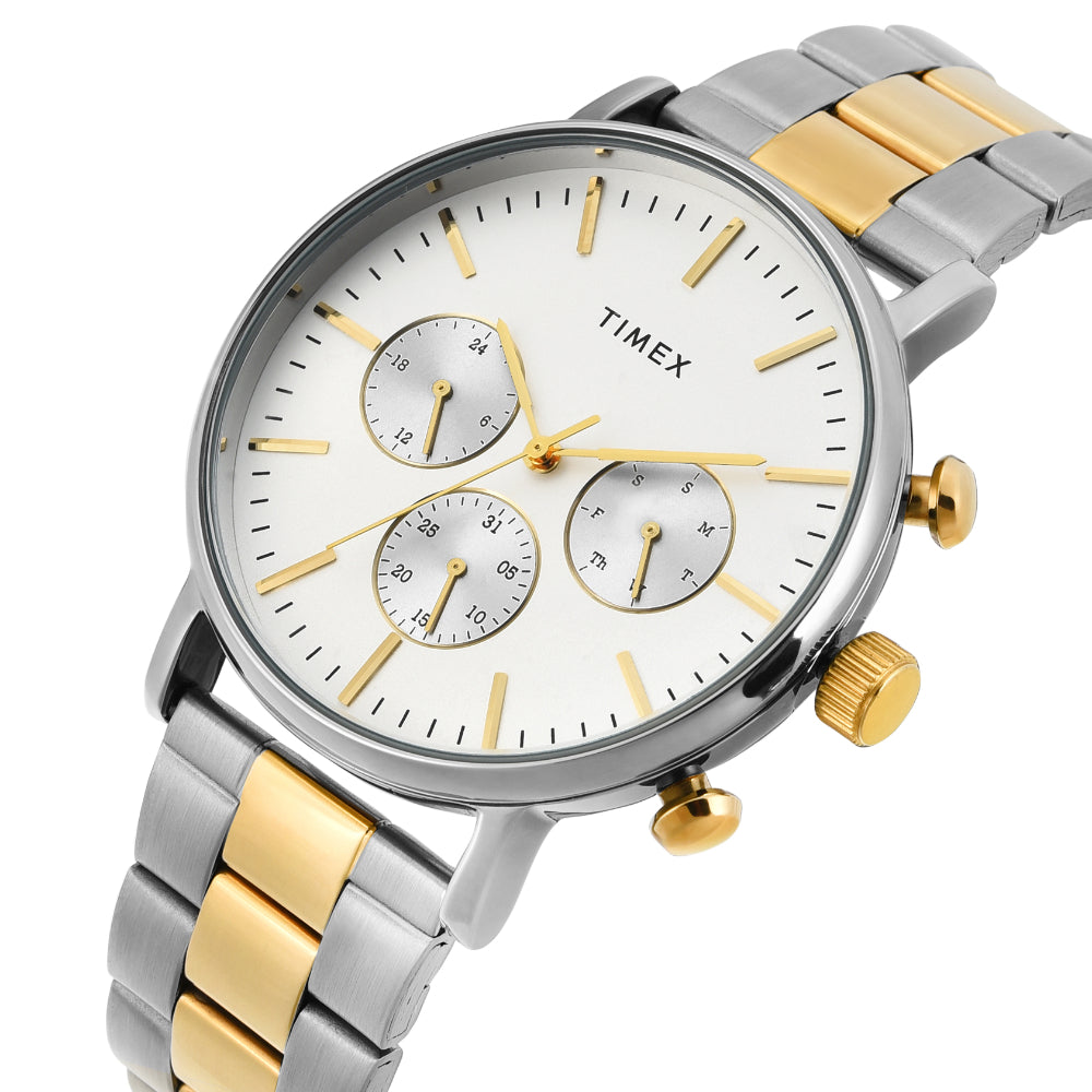 Timex Men Warm Silver Round Multifunction Dial Watch- TWEG20026