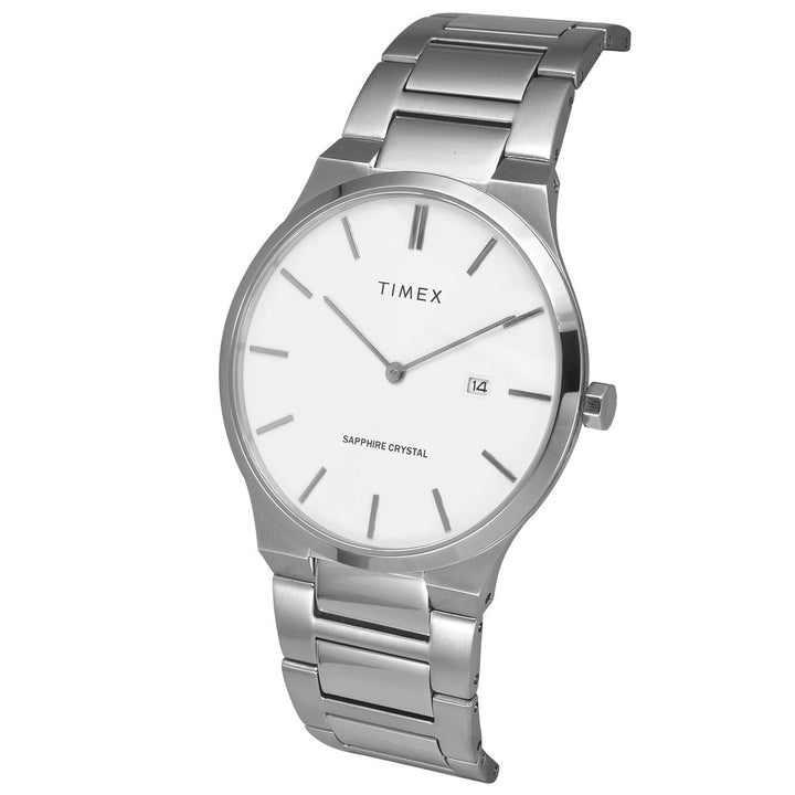 Timex Men Analog White Round Stainless Steel Dial Watch- TWEG23600