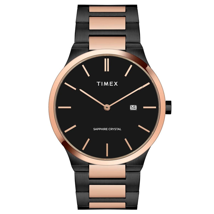 Timex Men Analog Black Round Stainless Steel Dial Watch- TWEG23601