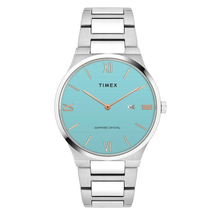 Timex Glossy Robin’s Egg Blue Stainless Steel Men's Watch - TWEG23604