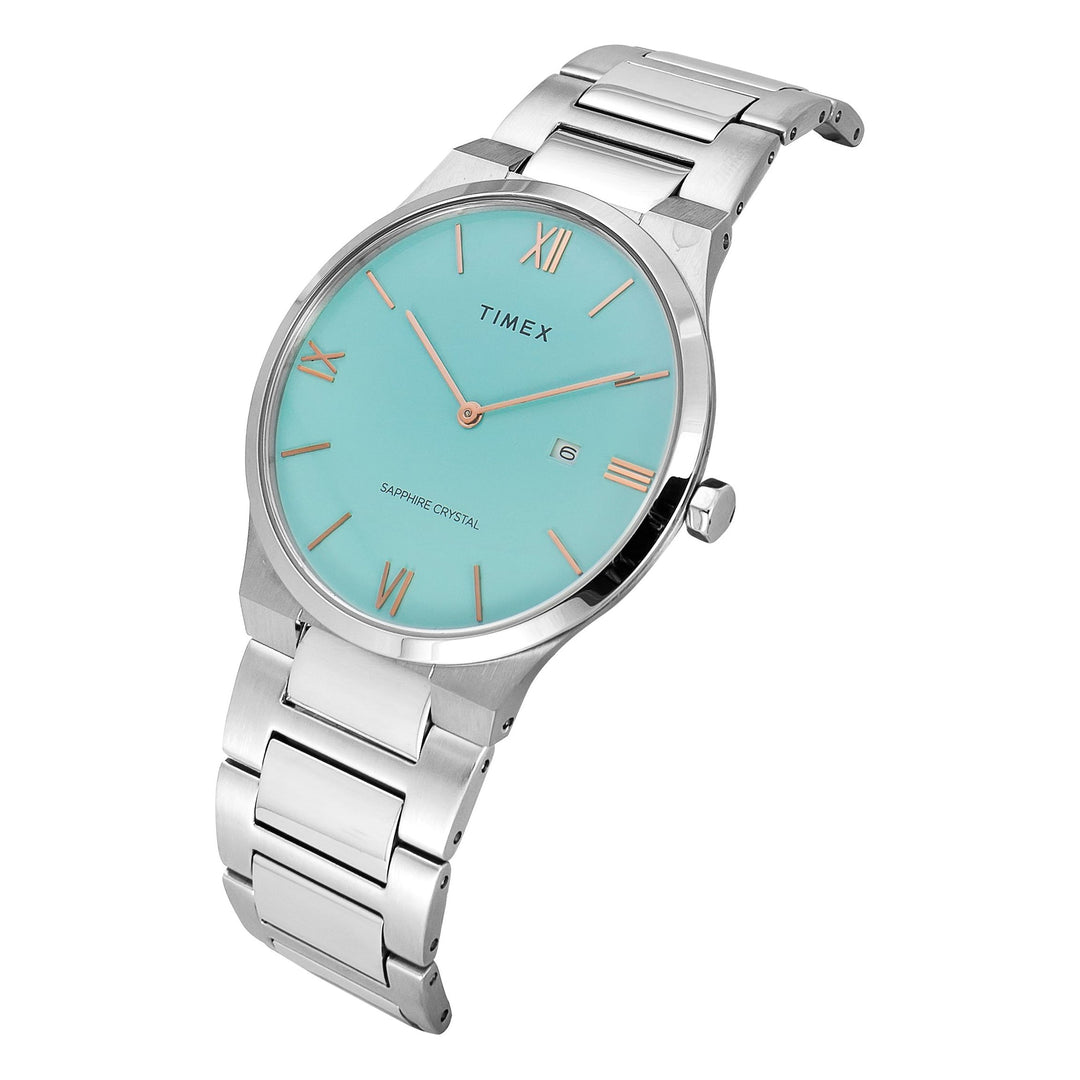 Timex Glossy Robin’s Egg Blue Stainless Steel Men's Watch - TWEG23604