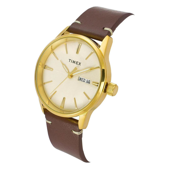 TIMEX Men Champagne Round Dial Analog Watch - TWEG25502