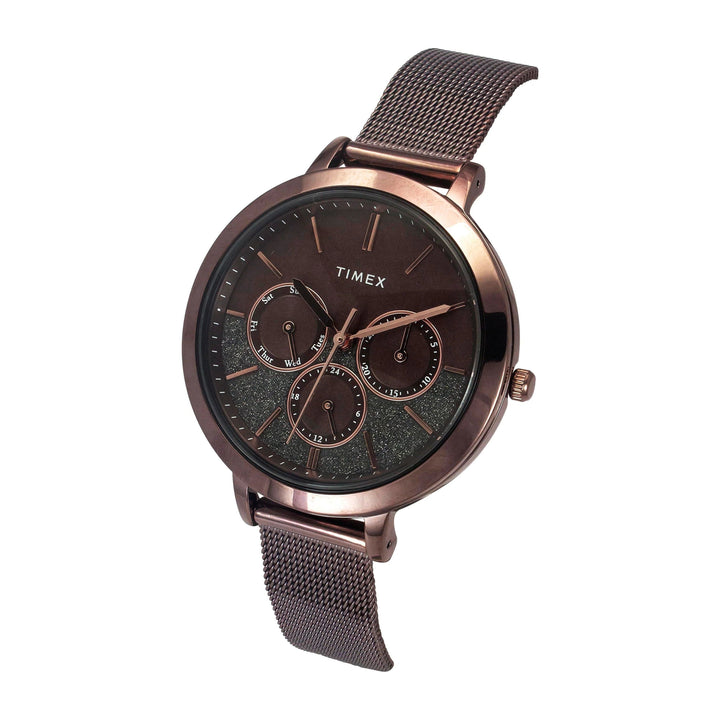 Timex Women Brown Round Dial Analog Watch - TWEL14507