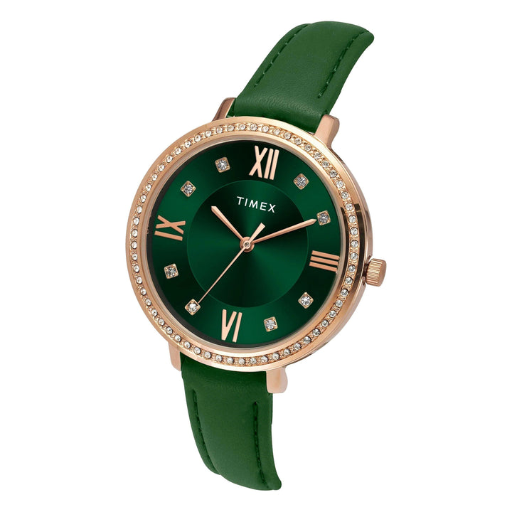 Timex Women Green Round Dial Analog Watch - TWEL14713