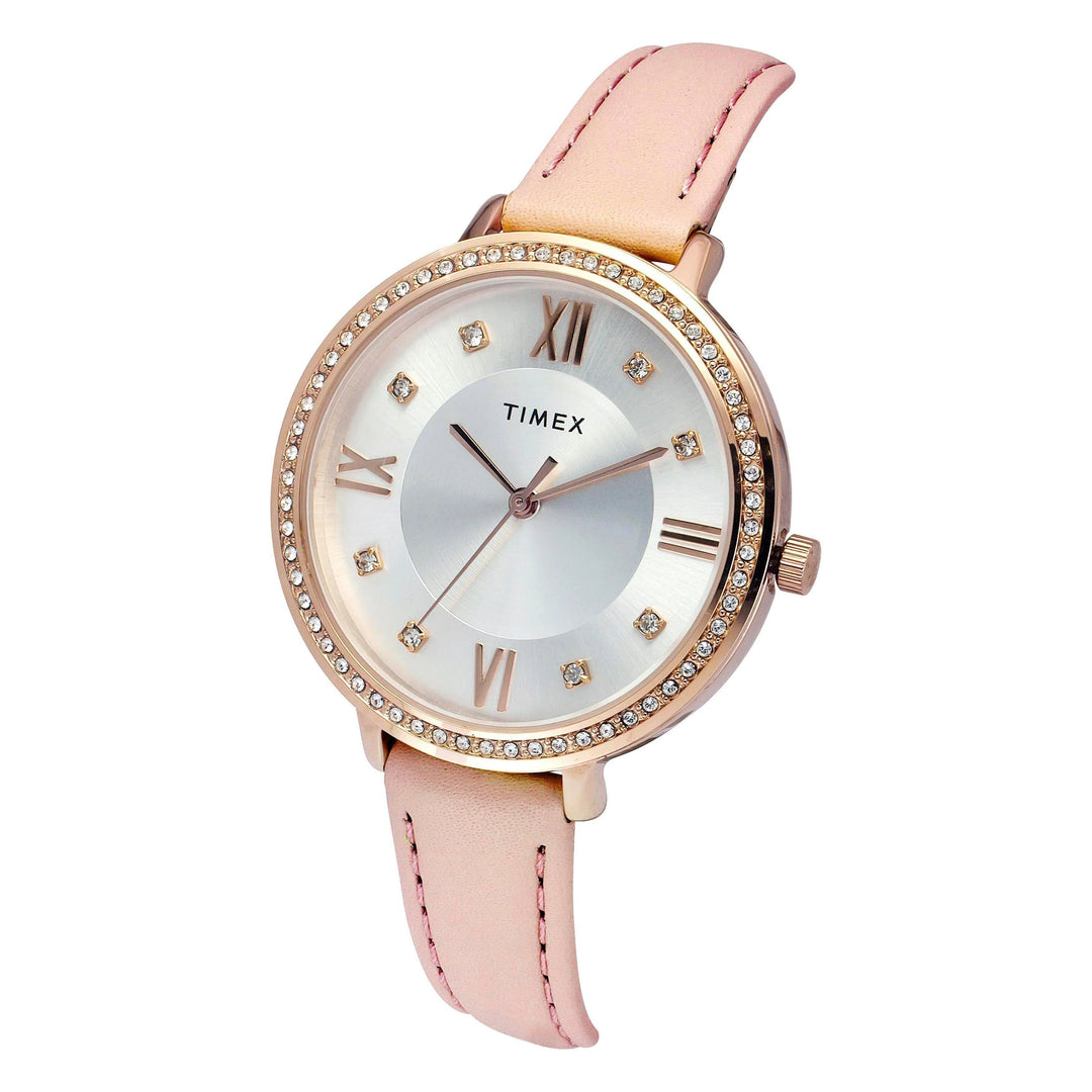 Timex Women Silver Round Dial Analog Watch - TWEL14714