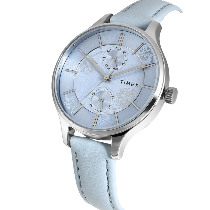Timex Women Multifunction Blue Round Brass Dial Watch- TWEL14821