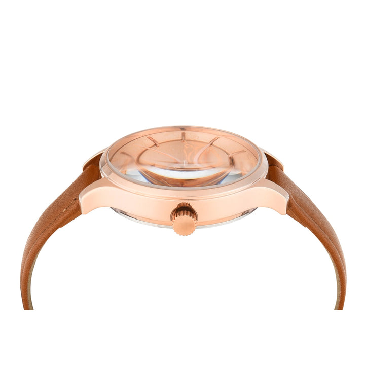 Timex Women Multifunction Rose Gold Round Brass Dial Watch- TWEL14823