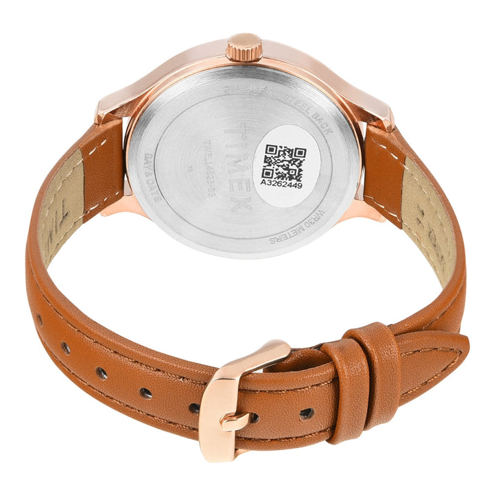 Timex Women Multifunction Rose Gold Round Brass Dial Watch- TWEL14823