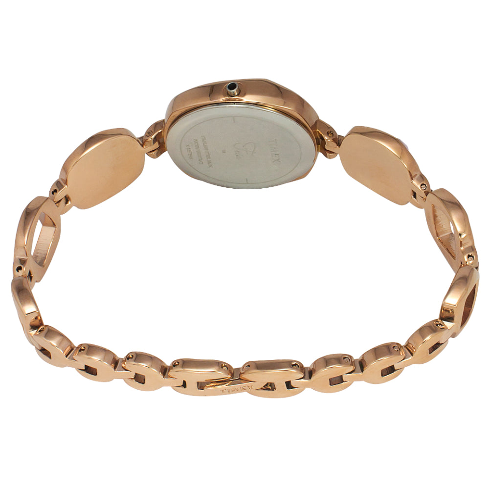 Timex Women Mother Of Pearl Square Analog Dial Watch- TWEL15006