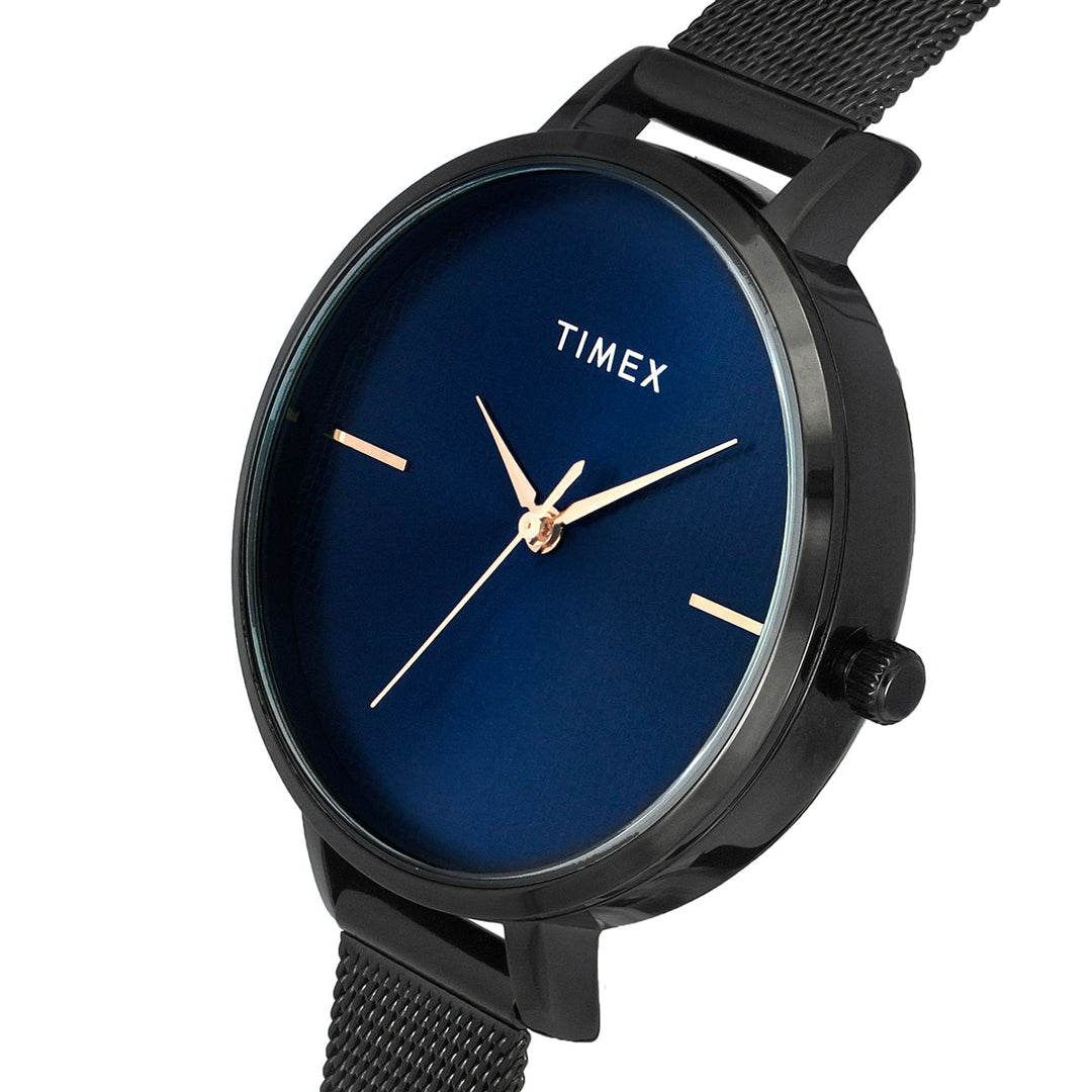 TIMEX Women Blue Round Dial Analog Watch - TWEL155SMU08