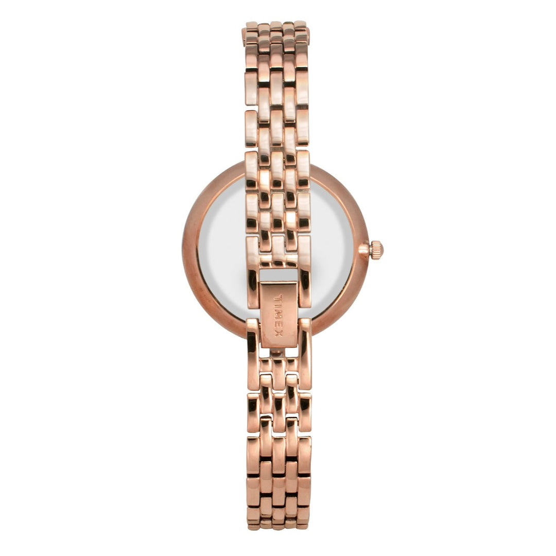 Timex Women Analog Off White Round Brass Dial Watch- TWEL16200