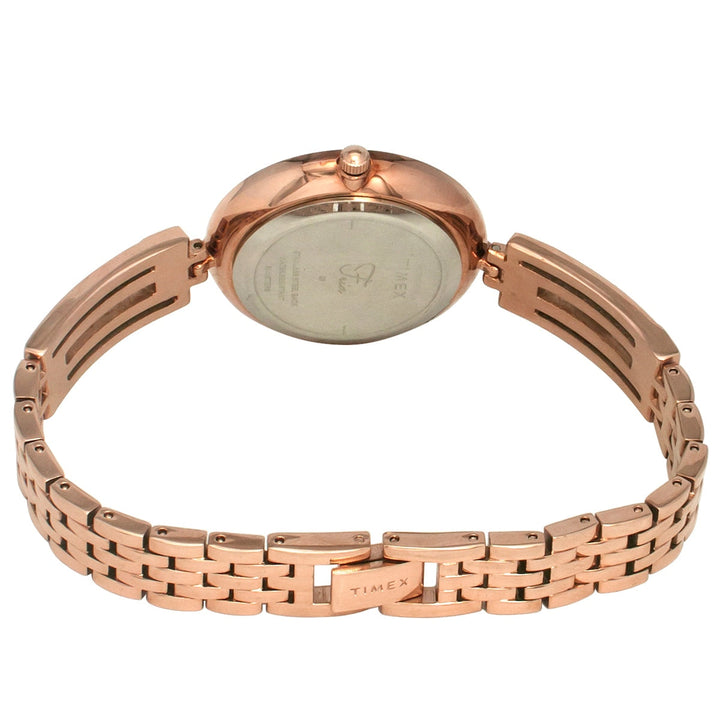 Timex Women Analog Off White Round Brass Dial Watch- TWEL16200