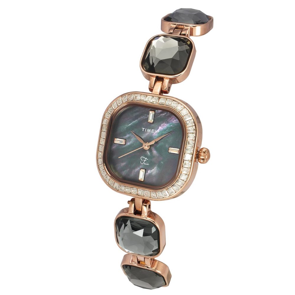 TIMEX FRIA WOMEN'S BLACK DIAL ROUND CASE 3 HANDS FUNCTION WATCH TWEL17103