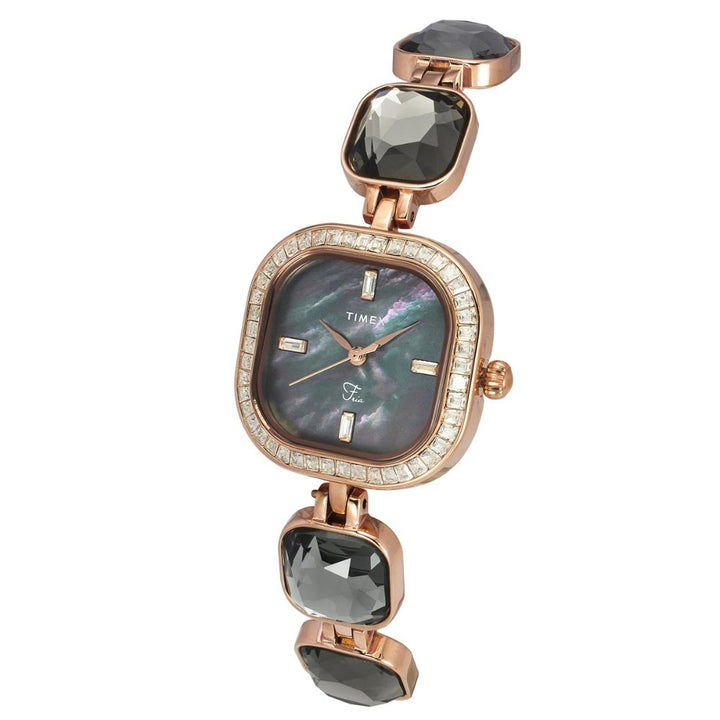 TIMEX FRIA WOMEN'S BLACK DIAL ROUND CASE 3 HANDS FUNCTION WATCH TWEL17103