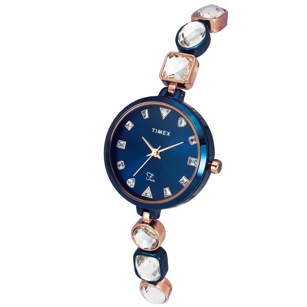 TIMEX FRIA WOMEN'S BLUE DIAL ROUND CASE 3 HANDS FUNCTION WATCH TWEL17303