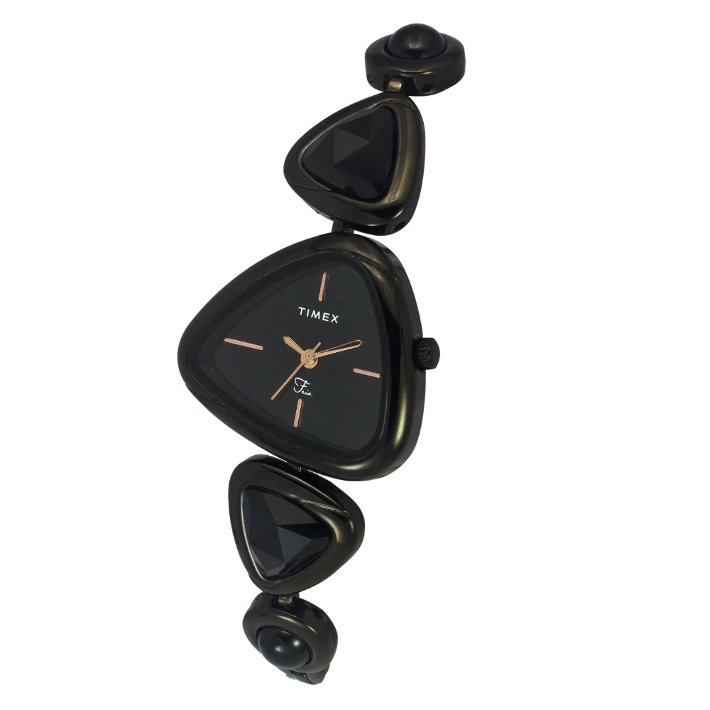 Timex Women Black Triangle Analog Dial Watch- TWEL17701