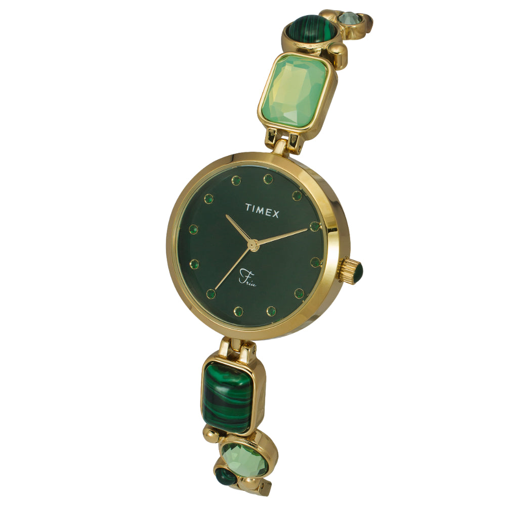 Timex Women Green Round Analog Dial Watch- TWEL17801