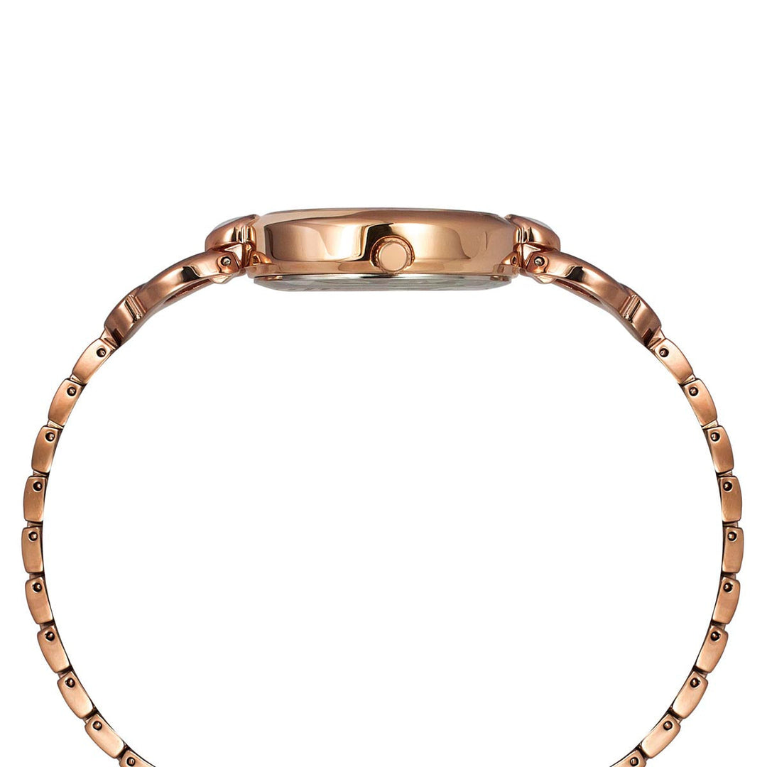 Timex Fria Women Mother Of Pearl Dial Round Analog Brass Watch- TWEL18102