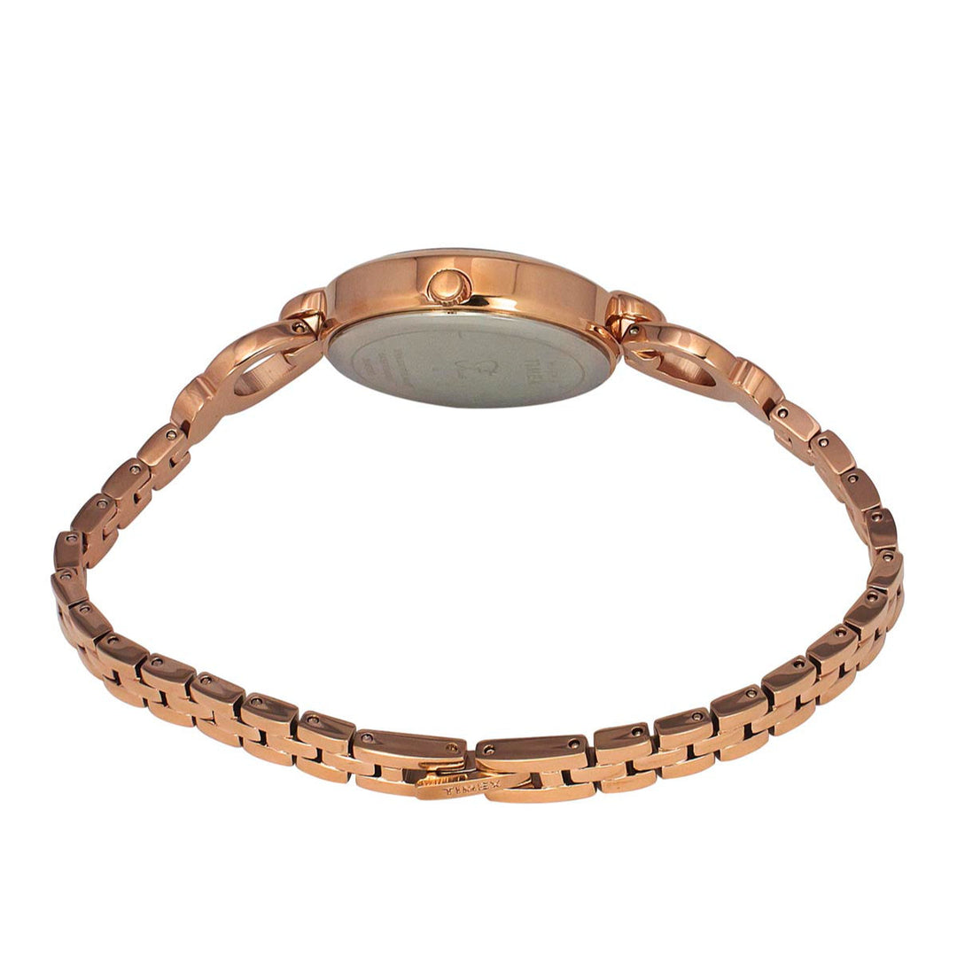 Timex Fria Women Rose Gold Dial Round Analog Brass Dial Watch- TWEL18103