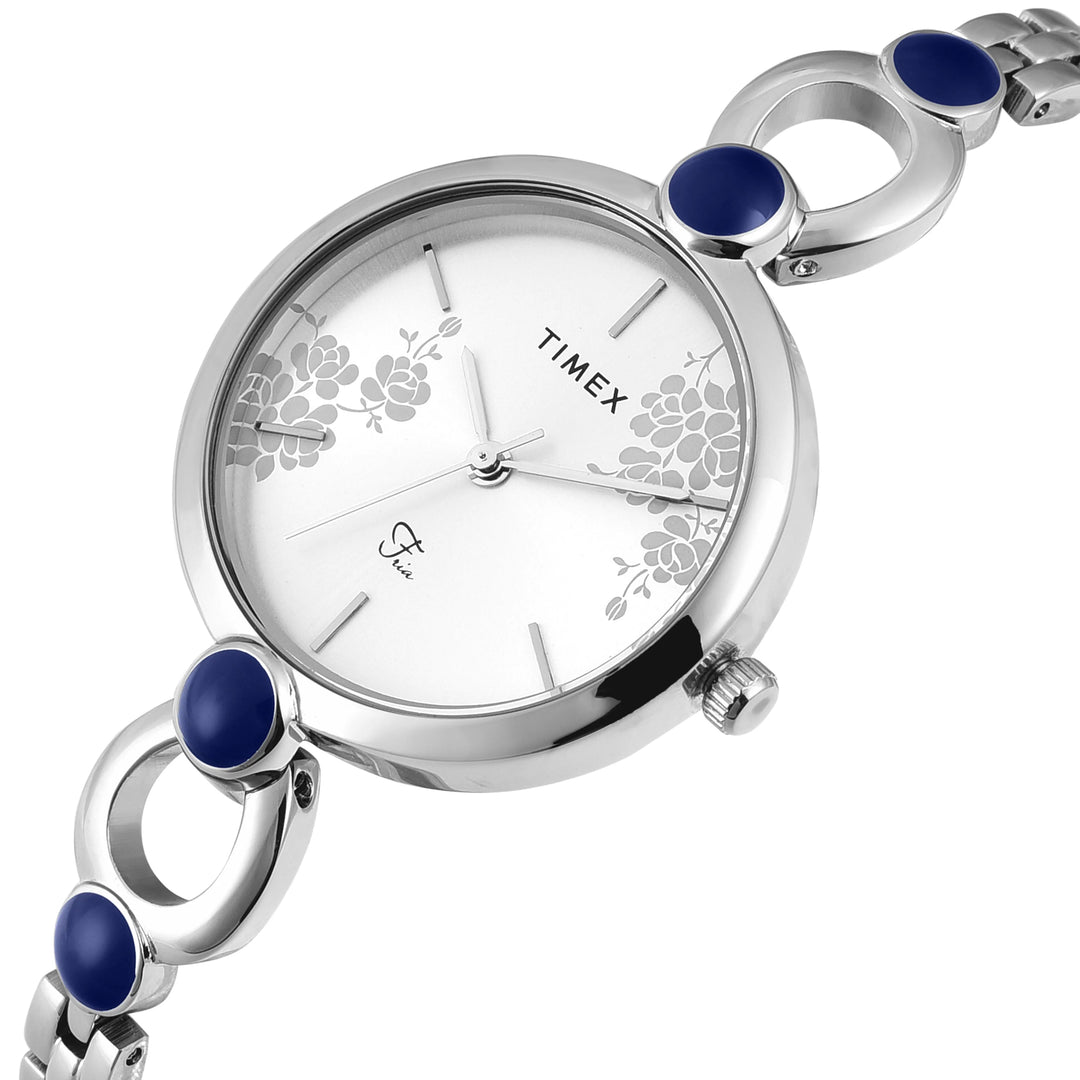 TIMEX Women Silver Round Dial Analog Watch - TWEL18108
