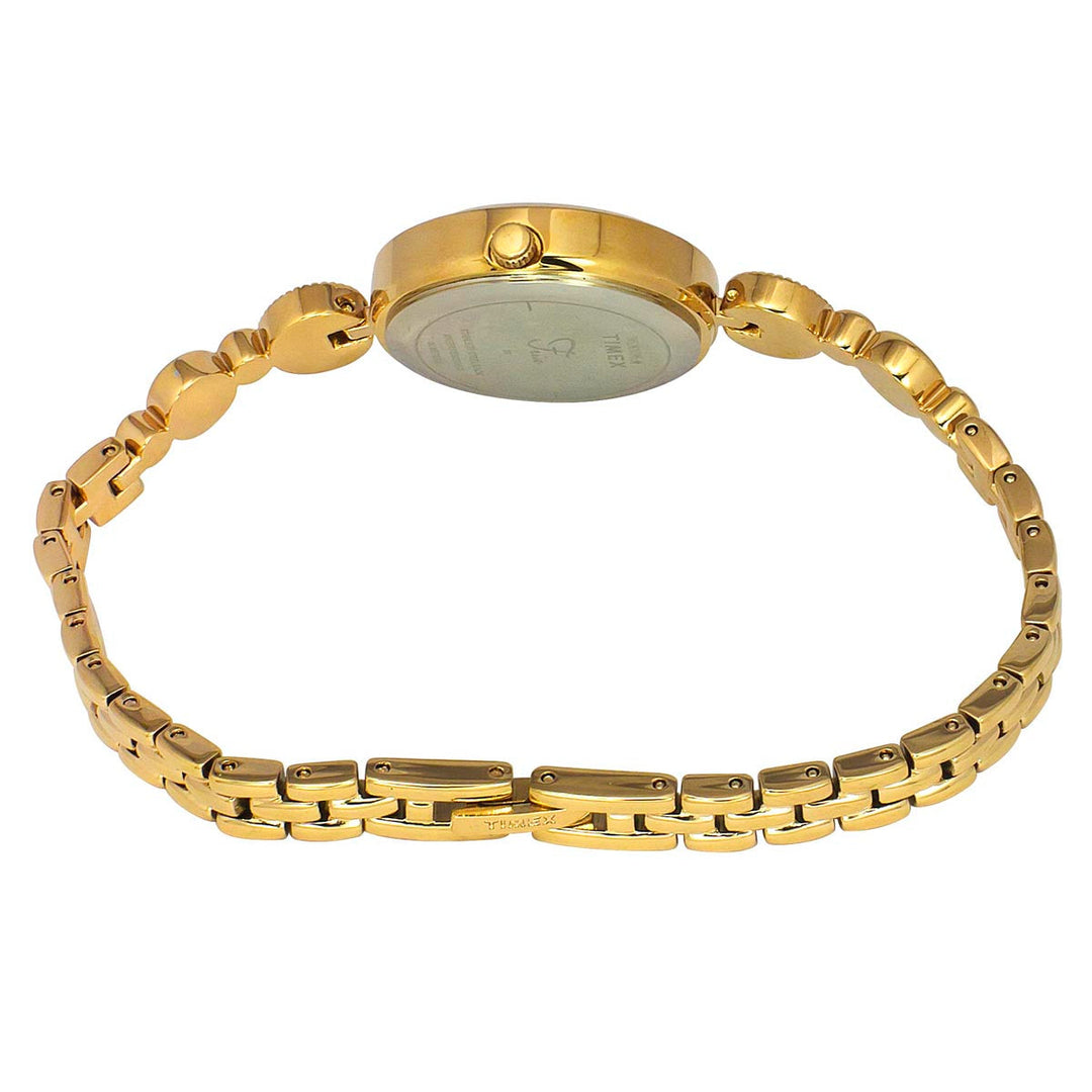 Timex Fria Women Off White Dial Round Analog Brass Dial Watch- TWEL18200