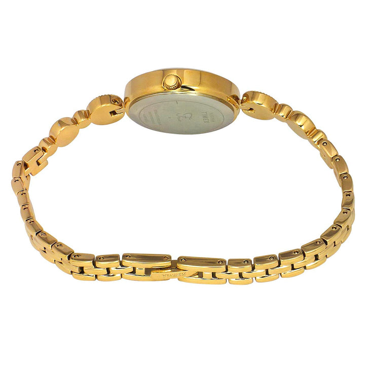 Timex Fria Women Off White Dial Round Analog Brass Dial Watch- TWEL18200