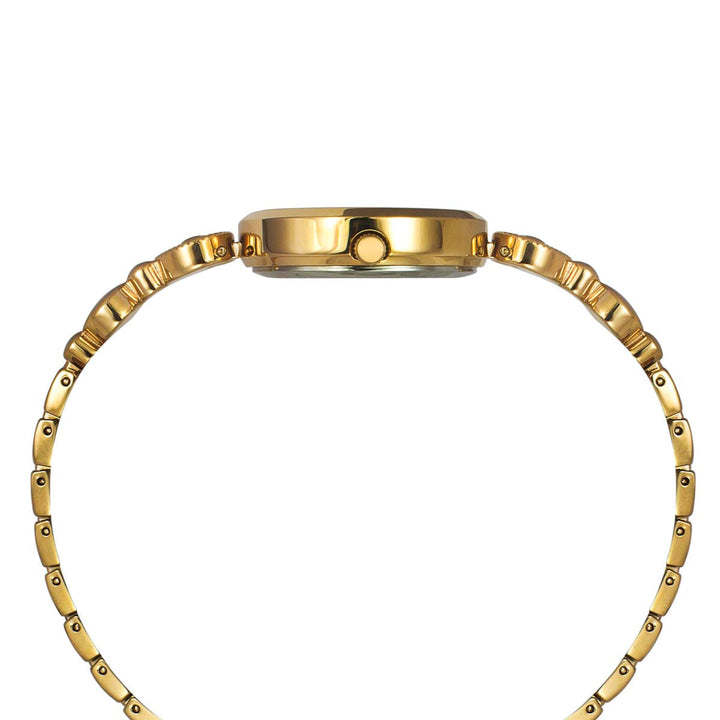 Timex Fria Women Off White Dial Round Analog Brass Dial Watch- TWEL18200