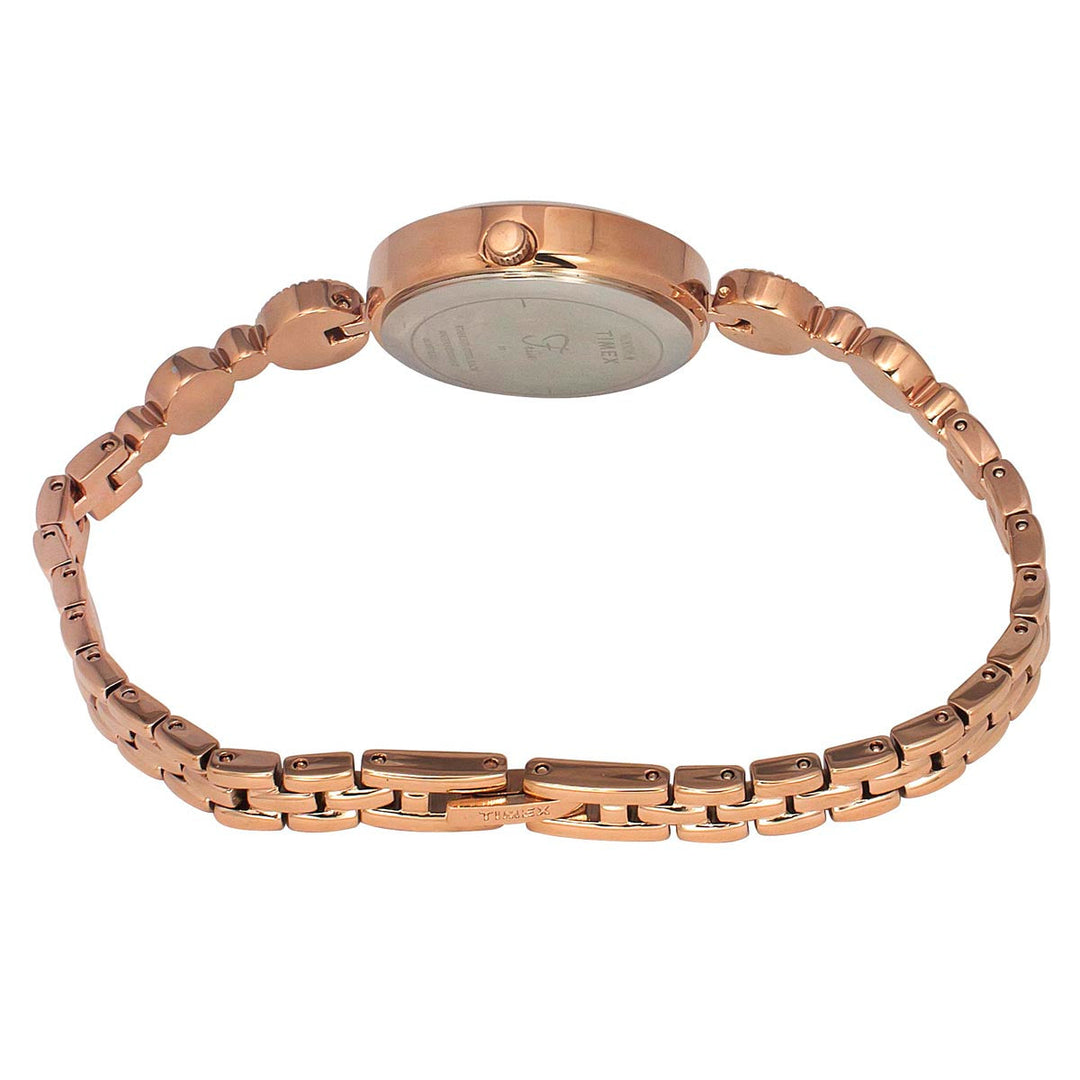 Timex Fria Women's Off White Dial Round Analog Brass Dial Watch- TWEL18201