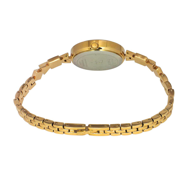 Timex Fria Women's White Dial Round Analog Brass Dial Watch- TWEL18301