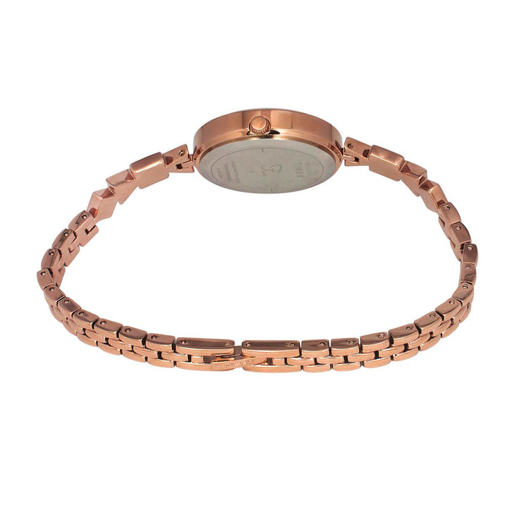 Timex Fria Women's Silver Dial Round Analog Brass Dial Watch- TWEL18302