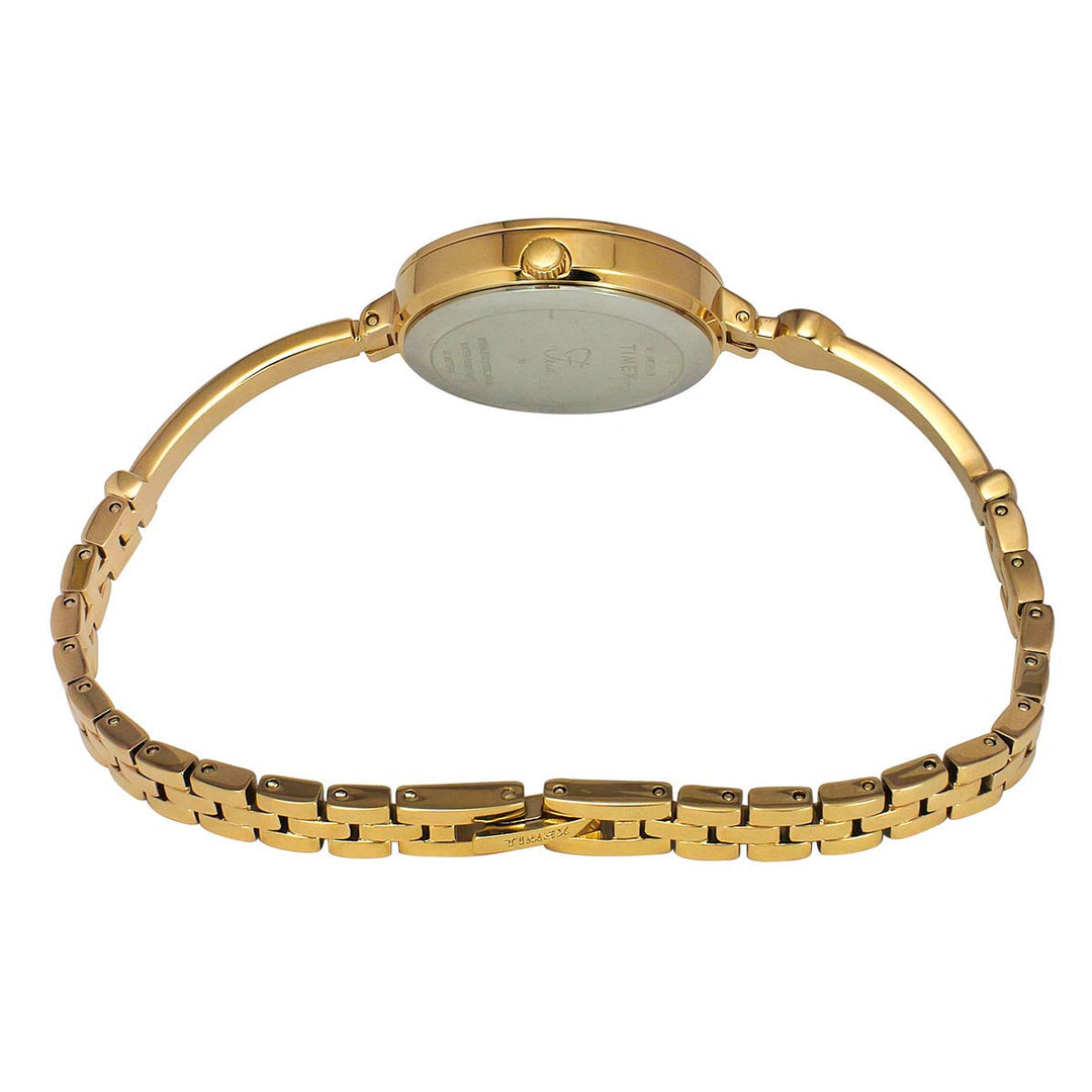 Timex Fria Women's Off White Dial Round Analog Brass Dial Watch- TWEL18401