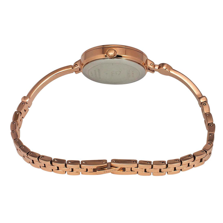 Timex Fria Women's Off White Dial Round Analog Brass Dial Watch- TWEL18402