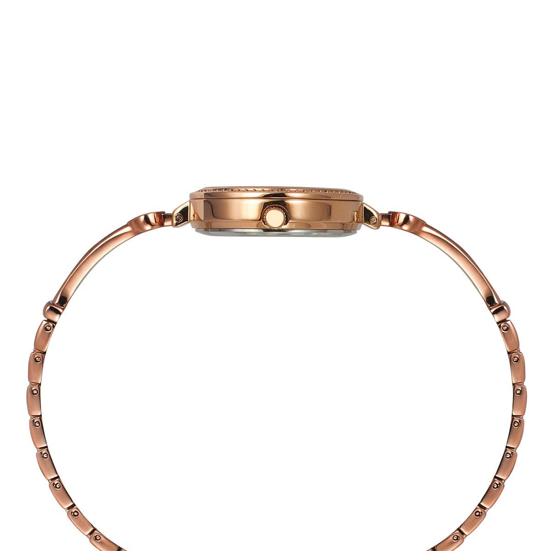 Timex Fria Women's Off White Dial Round Analog Brass Dial Watch- TWEL18402