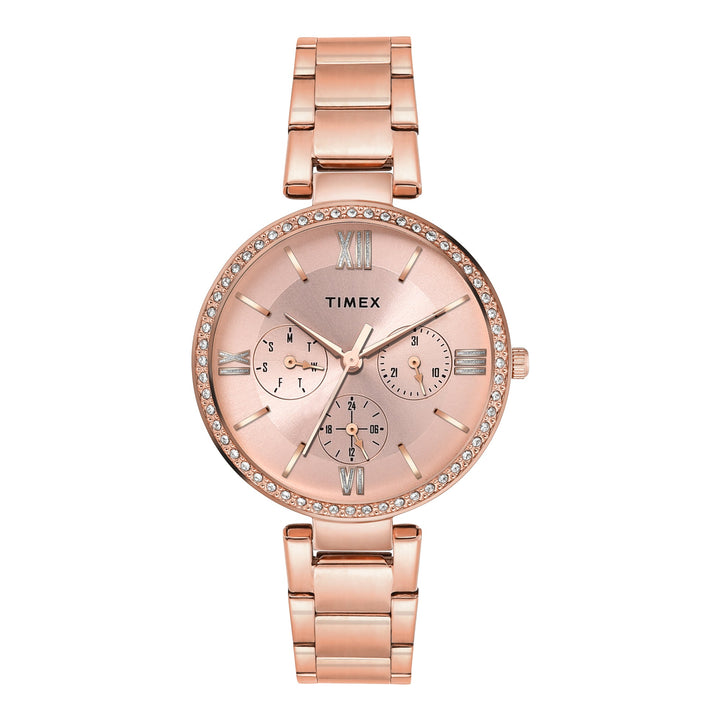 Timex Glitterati Pink Dial with Roman Numbers Women's Astrological Watch - TWEL18707