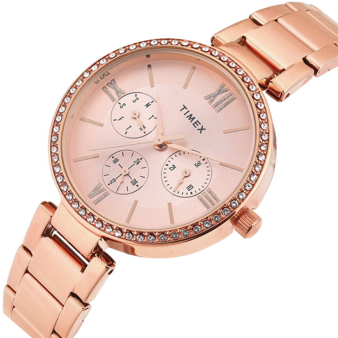 Timex Glitterati Pink Dial with Roman Numbers Women's Astrological Watch - TWEL18707