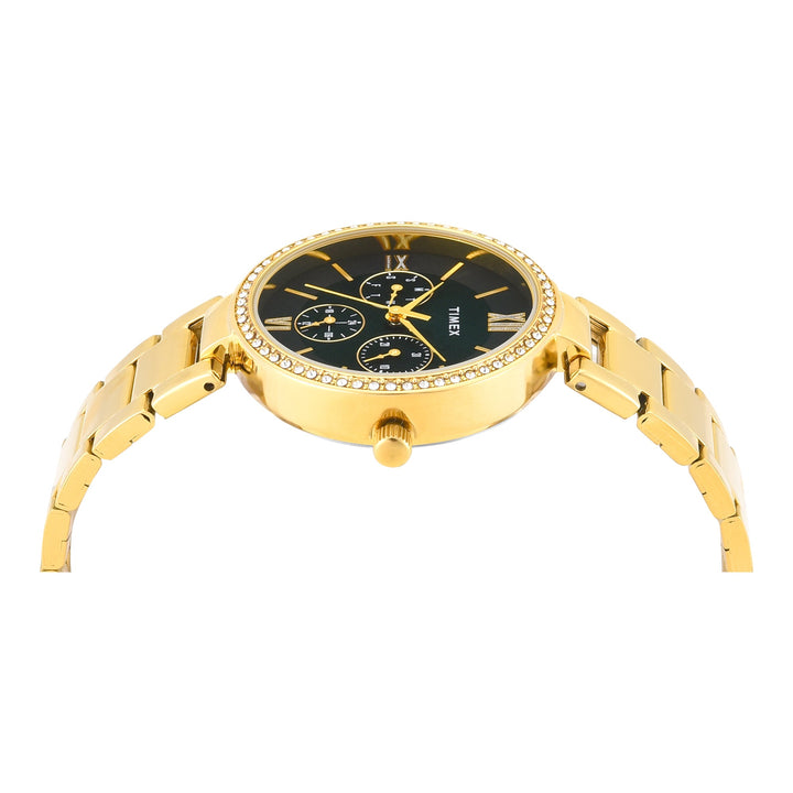 Timex Glitterati Green Dial with Roman Numbers Women's Astrological Watch - TWEL18708