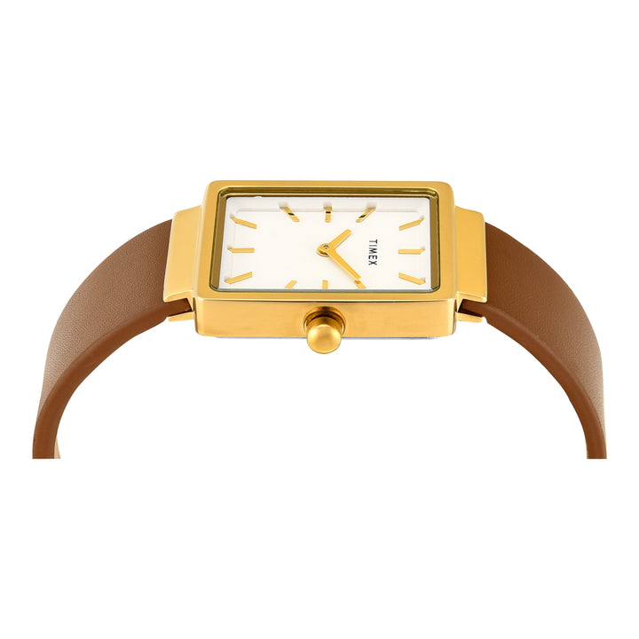 TIMEX Women White Rectangle Dial Analog Watch - TWEL20700