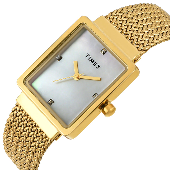 TIMEX Women Mother of Pearl Rectangle Dial Analog Watch - TWEL20703