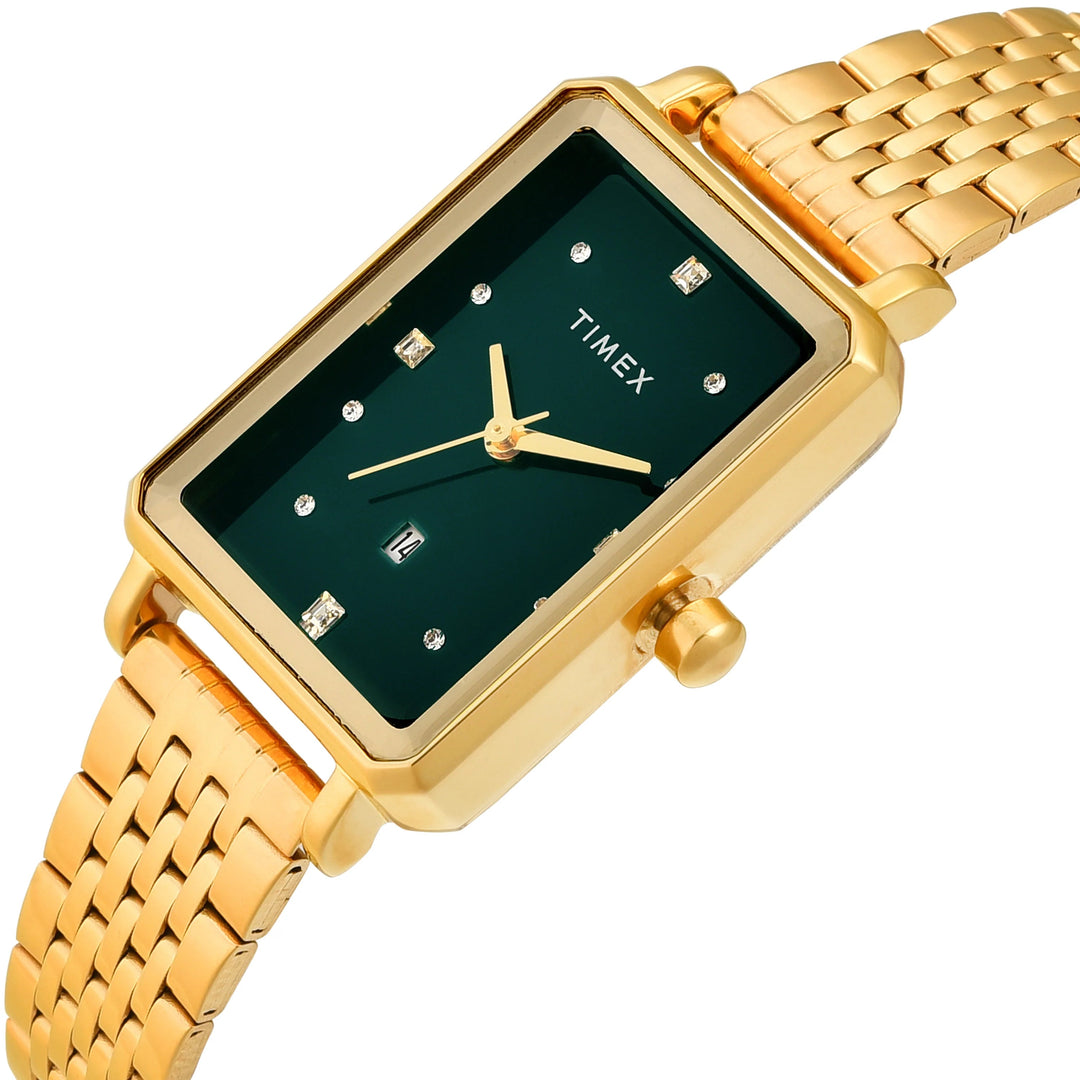 TIMEX Women Green Rectangle Dial Analog Watch - TWEL20802