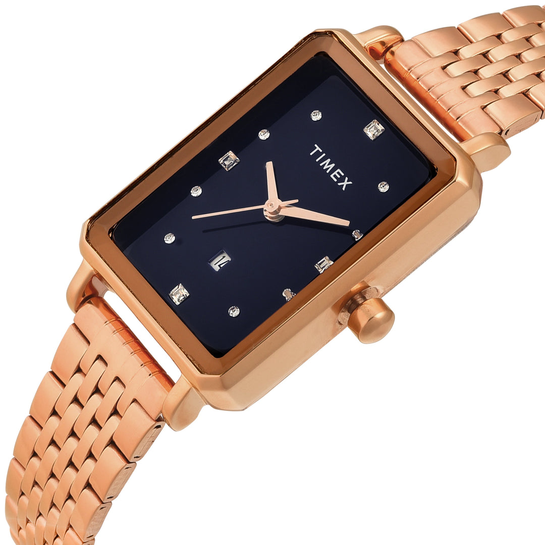 TIMEX Women Blue Rectangle Dial Analog Watch - TWEL20803